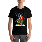 Christmas Bass Fishing Funny Santa Riding Fish Fishermen PJ  Relaxed-fit T-Shirt