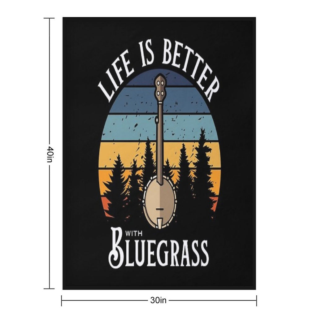 Life Is Better with Bluegrass (Banjo) Versatility Throw Blanket