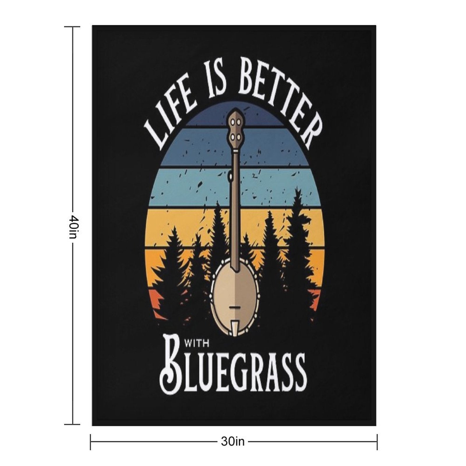 Life Is Better with Bluegrass (Banjo) Versatility Throw Blanket