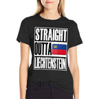 Storecastle Straight Outta Liechtenstein Funny Gift  Trendy Pattern T-Shirt