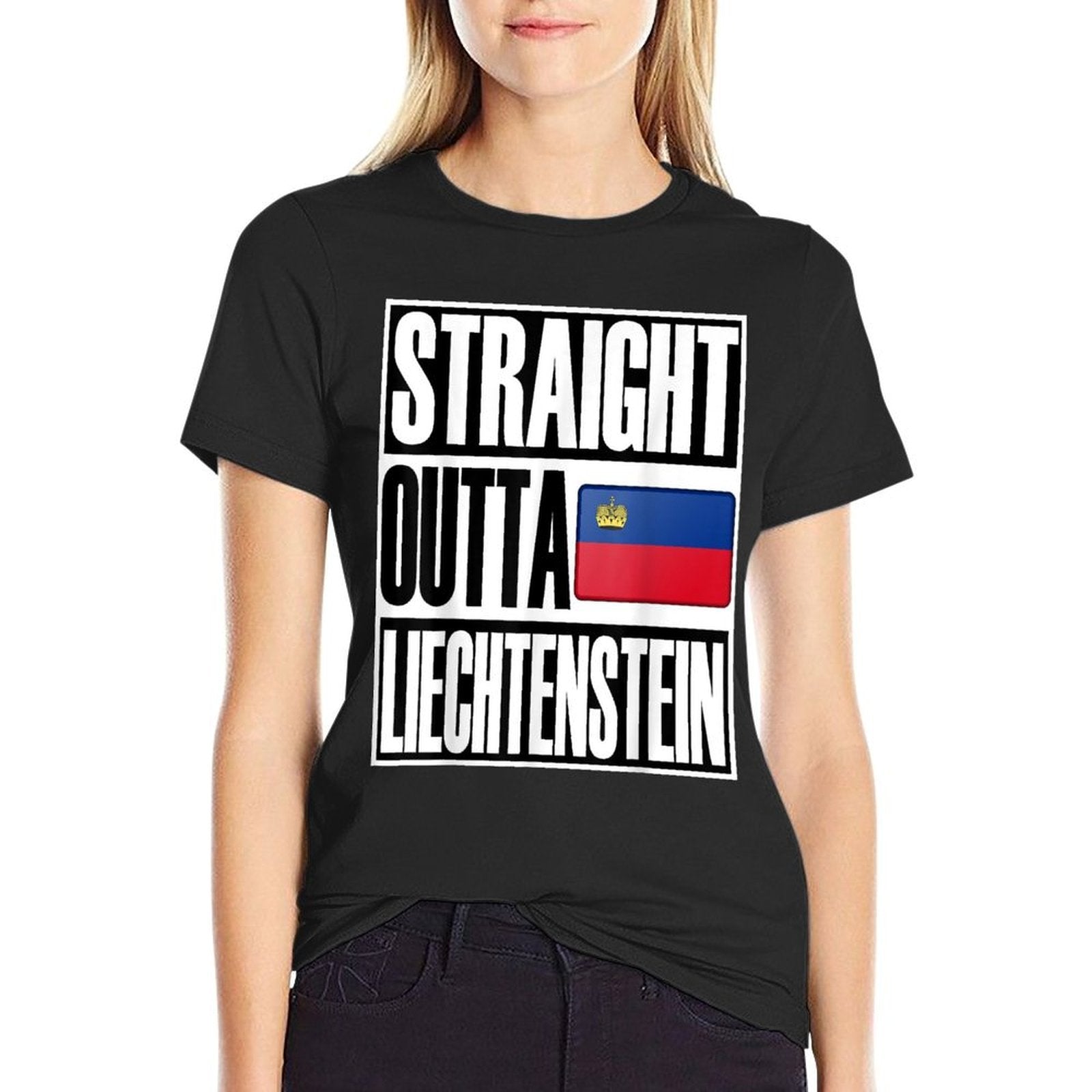 Storecastle Straight Outta Liechtenstein Funny Gift  Trendy Pattern T-Shirt