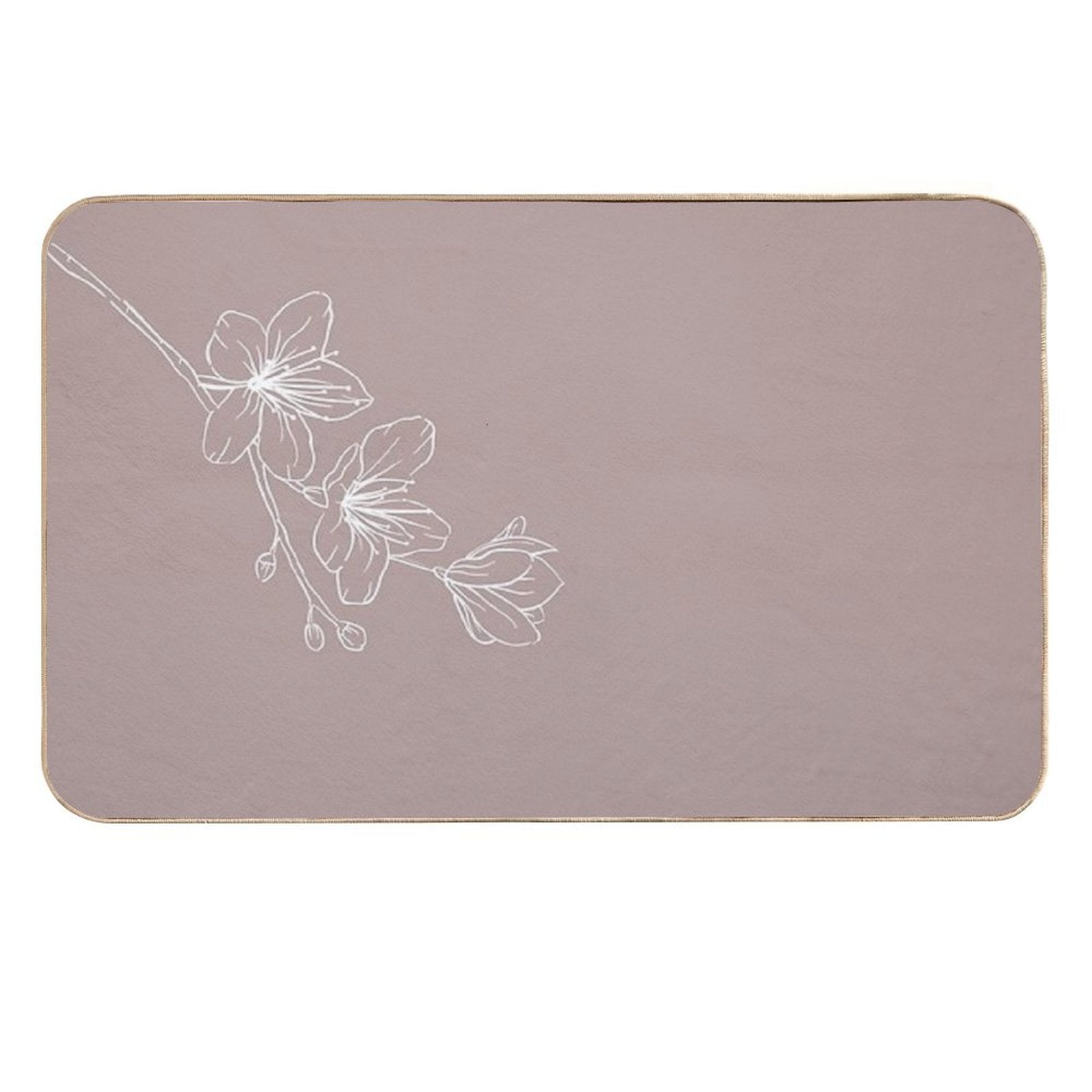 Minimal Flower Print Pink  Toxin-Free Bath Mat