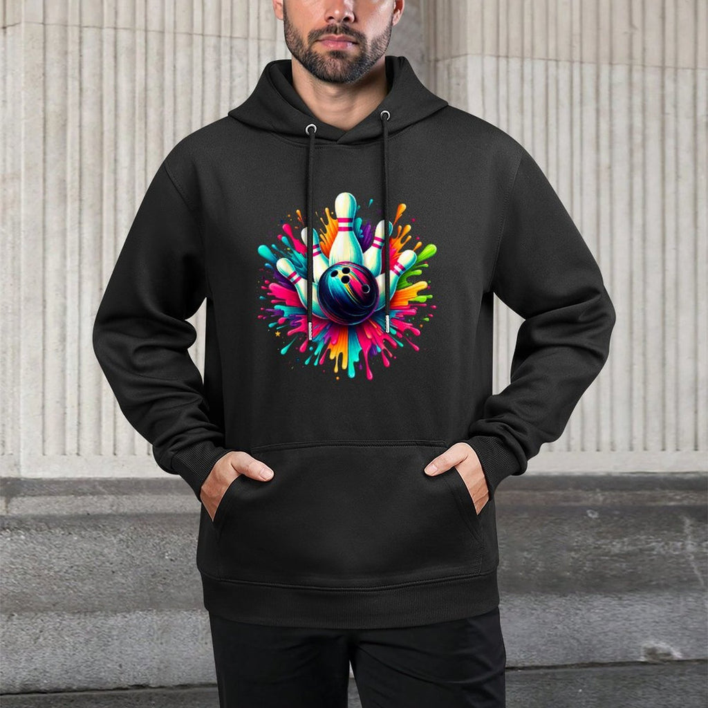 Colorful Bowling Game Day Bowling Cute Colorsplash Ball Customizable Surface Hoodie