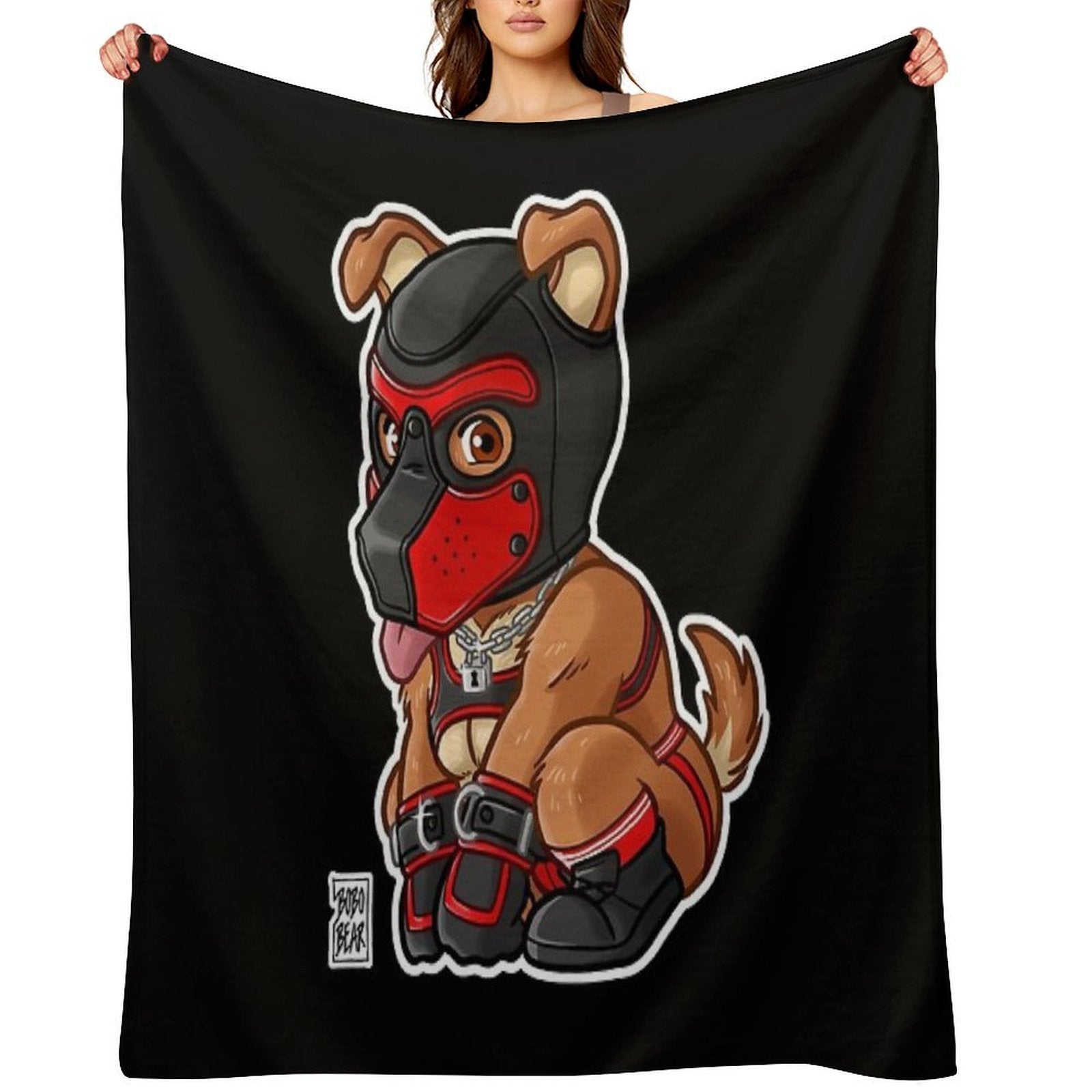 PLAYFUL PUPPY - RED MASK - BEARZOO SERIES Comfort Throw Blanket