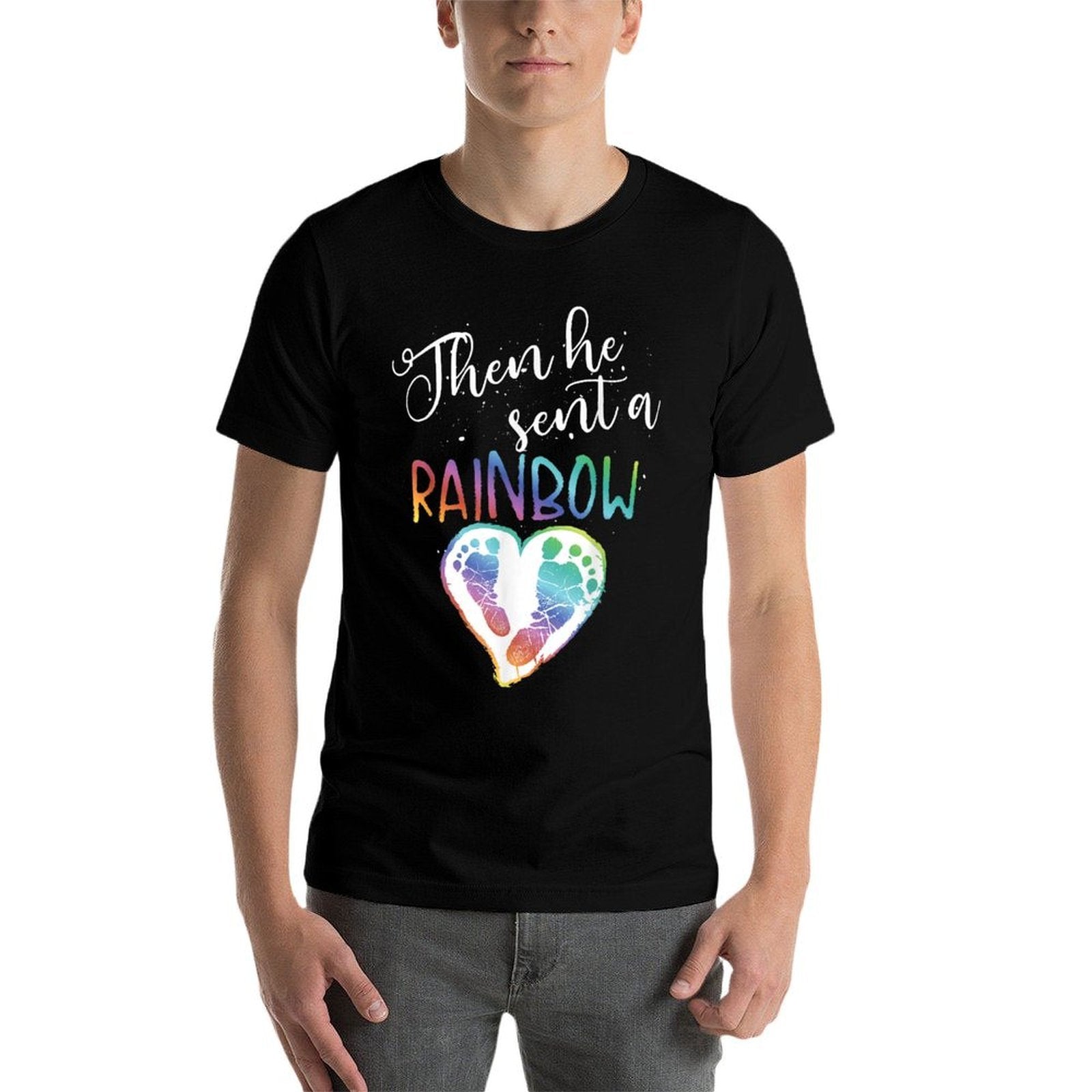 Funny Baby Pregnancy Announcement Rainbow Gift Mom To Be  Summer-ready Fabric T-Shirt