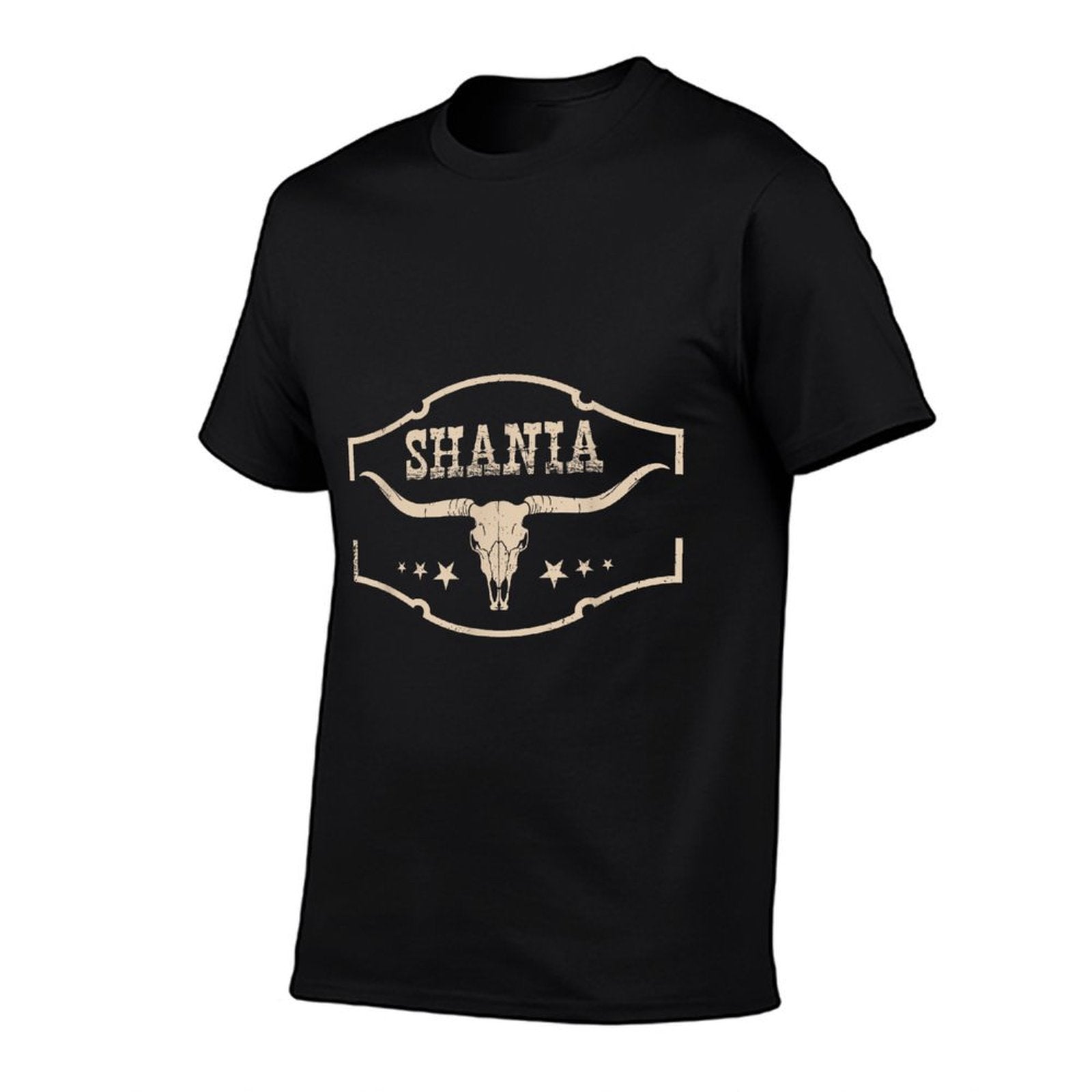 Funny Shania First Name Retro Vintage Distressed Gift Idea  Ribbed Collar T-Shirt