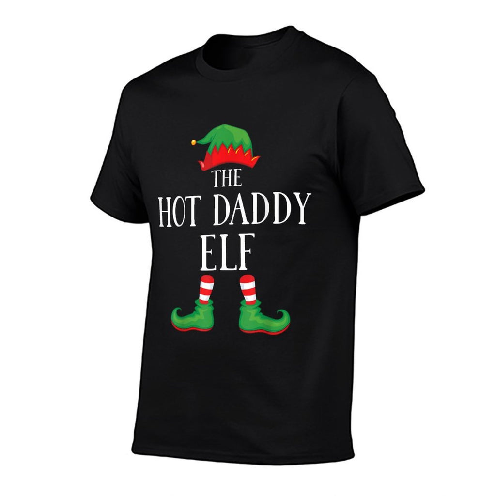 Hot Daddy Elf Matching Group Xmas Funny Family Christmas  Heathered Texture T-Shirt