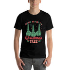 Rockin Around The Christmas Tree Respiratory Therapist RT  Ribbed Collar T-Shirt