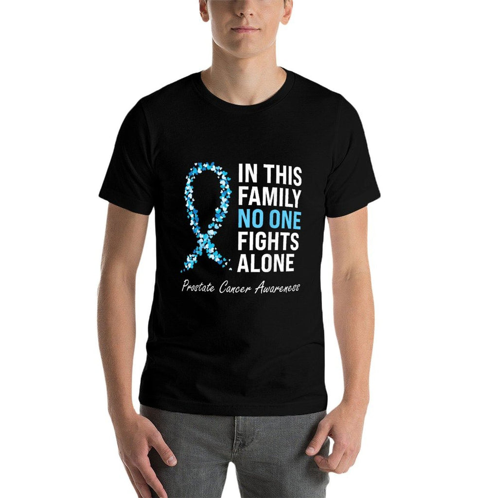 Family Prostate Cancer Awareness Light Blue Ribbon Survivor  Lightweight T-Shirt
