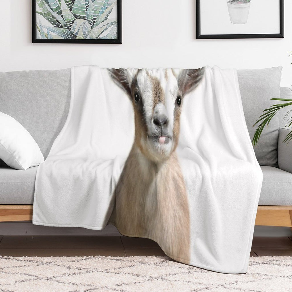 Little Goat, Animal, Cute Animal Wrinkle-free Throw Blanket