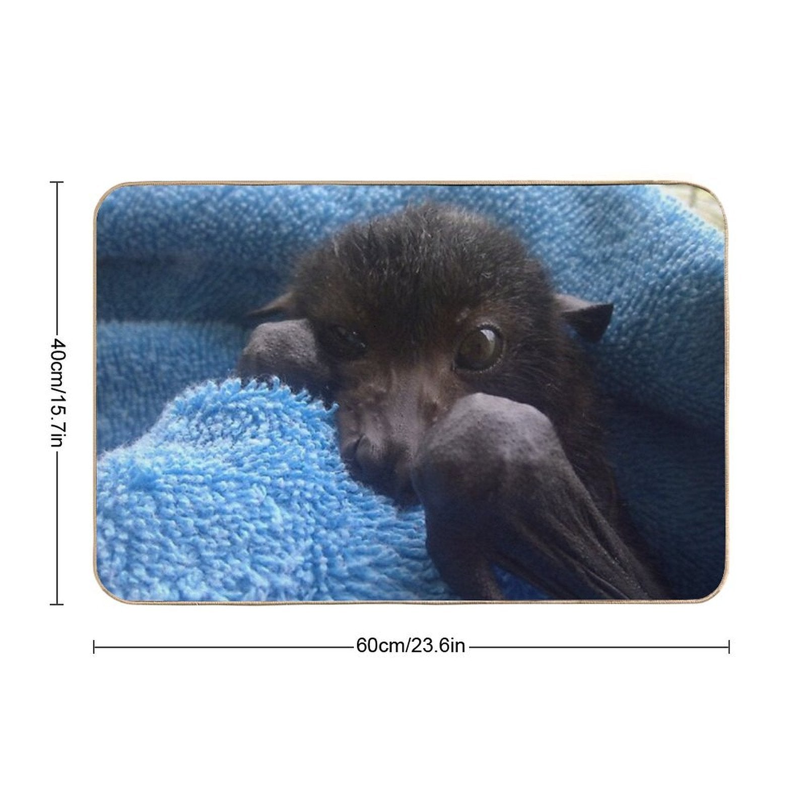 Baby Bat Blue Hugs.  Odorless Bath Mat