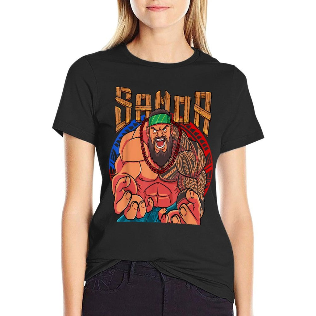 Samoan Pride Polynesian Warrior Samoa  Rolled Sleeves T-Shirt