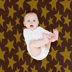 Bold Doodle Stars  Brown Machine-washable Throw Blanket
