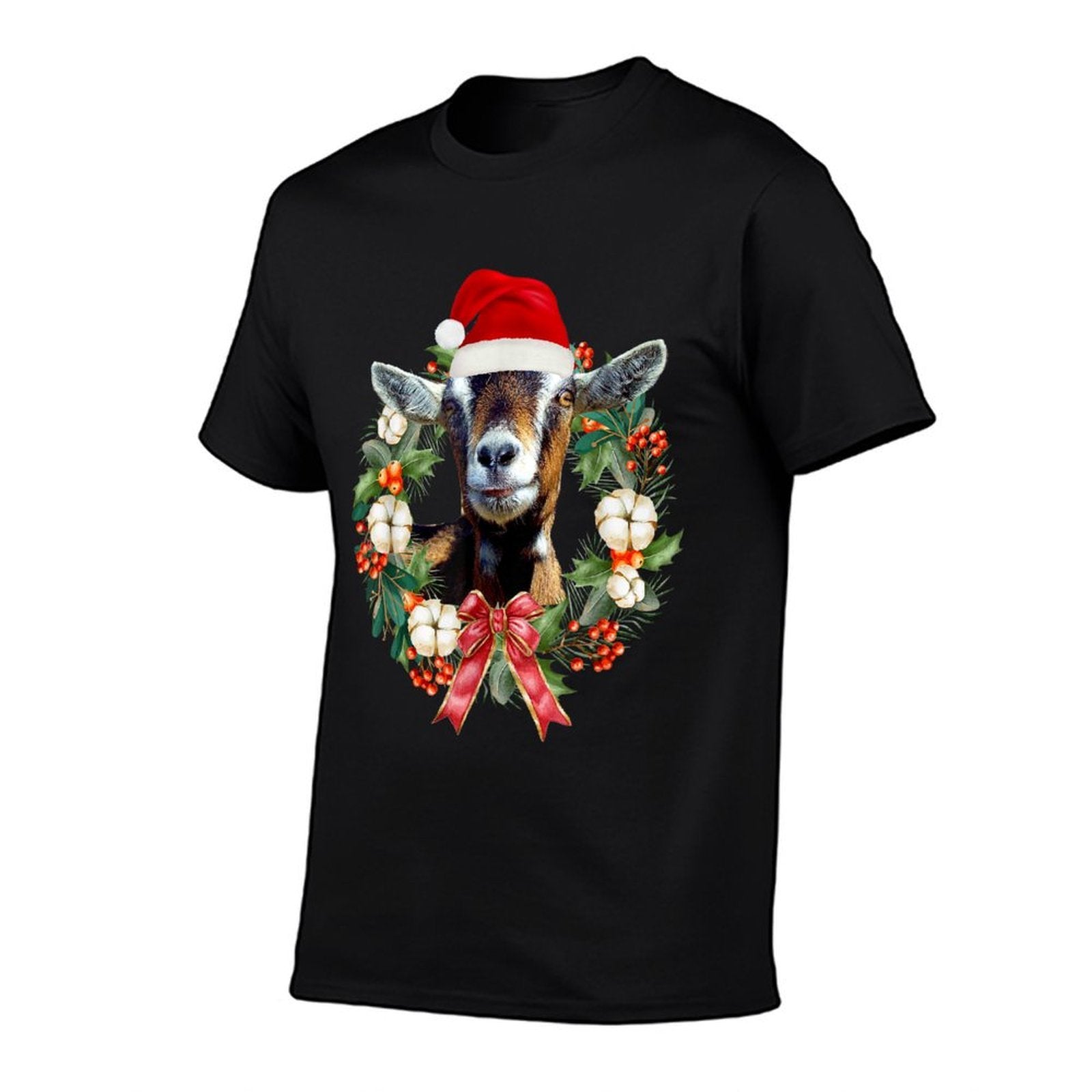 Cute Goats Christmas Funny Farm Animal Christmas  Rolled Sleeves T-Shirt