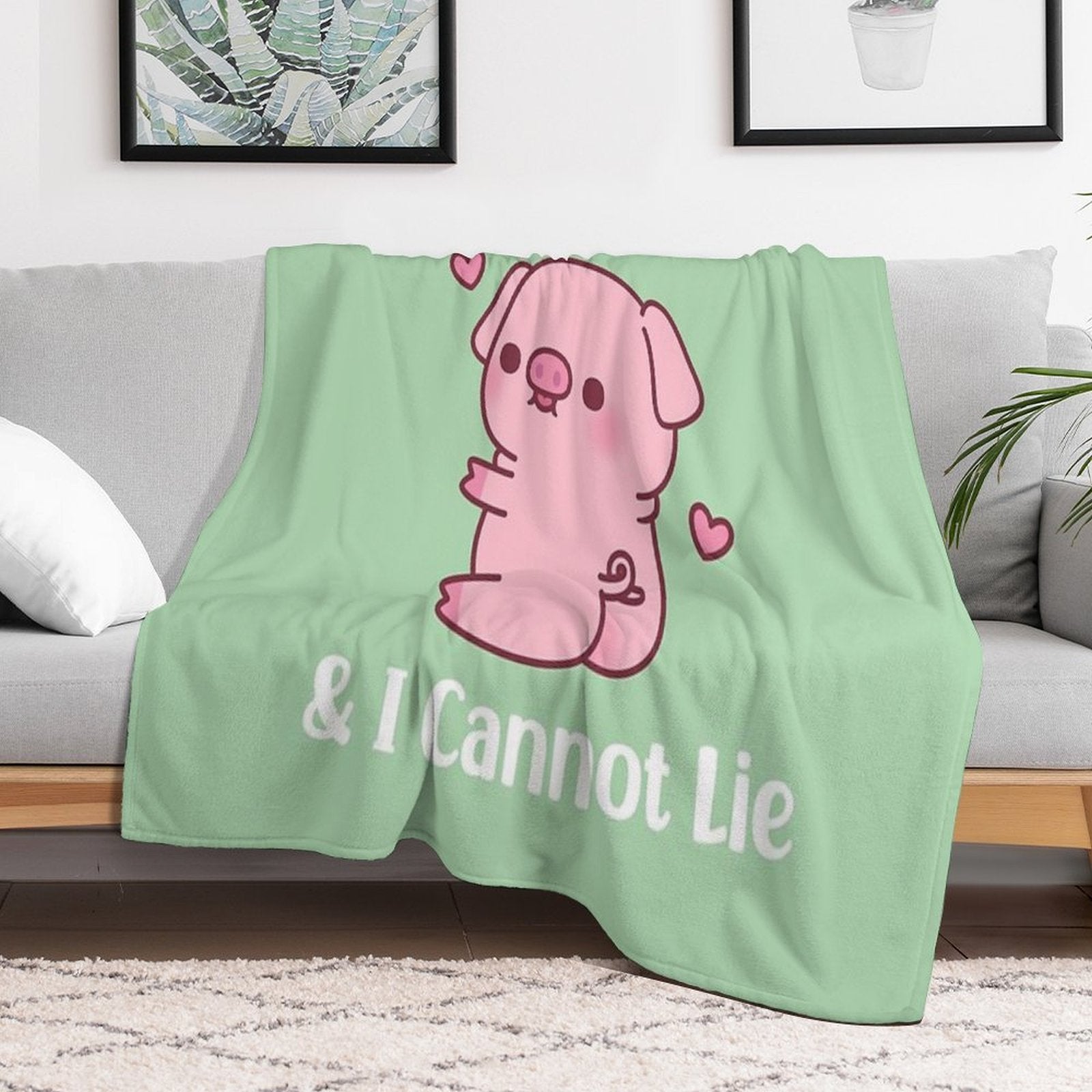 Cute Piggy I Like Pig Butts And I Cannot Lie Eco-conscious Throw Blanket