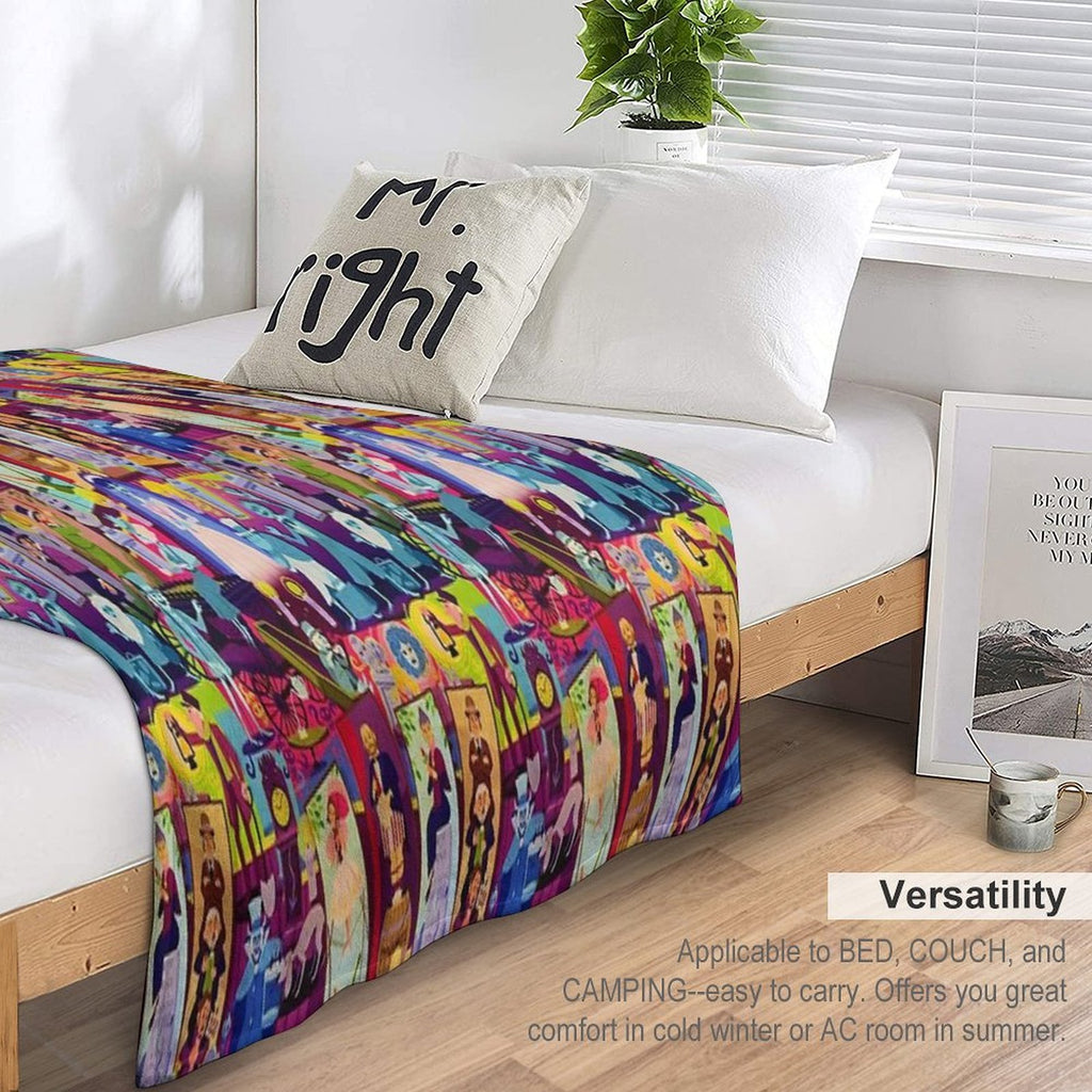 Retro Mansion Collage Multi-functional Throw Blanket