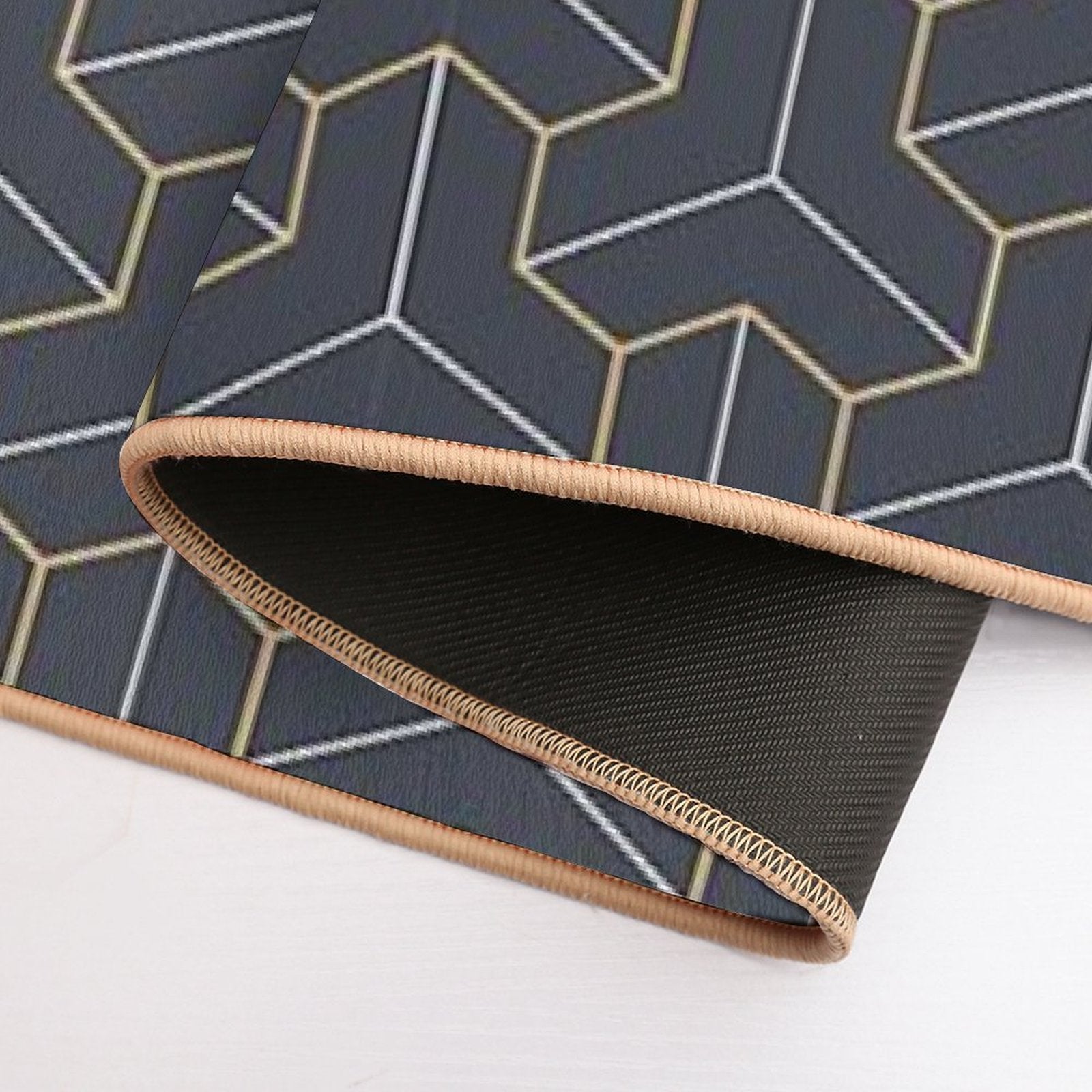 Geometric Background with Triple Hexagonal Elements.  Versatile Bath Mat