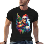Baseball Bigfoot Christmas Xmas Sasquatch Baseball  Summer-ready Fabric T-Shirt