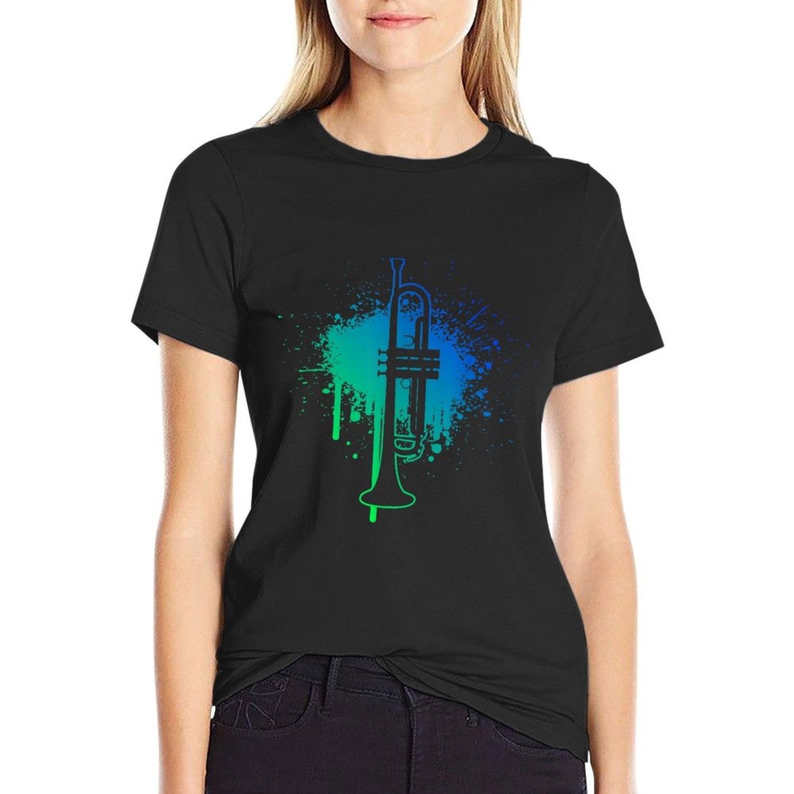 Trumpet Mens Trumpet Player Trumpeter  Polyester Blend T-Shirt