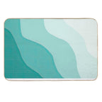 Green Simple Wave Pattern  Multi-Purpose Bath Mat