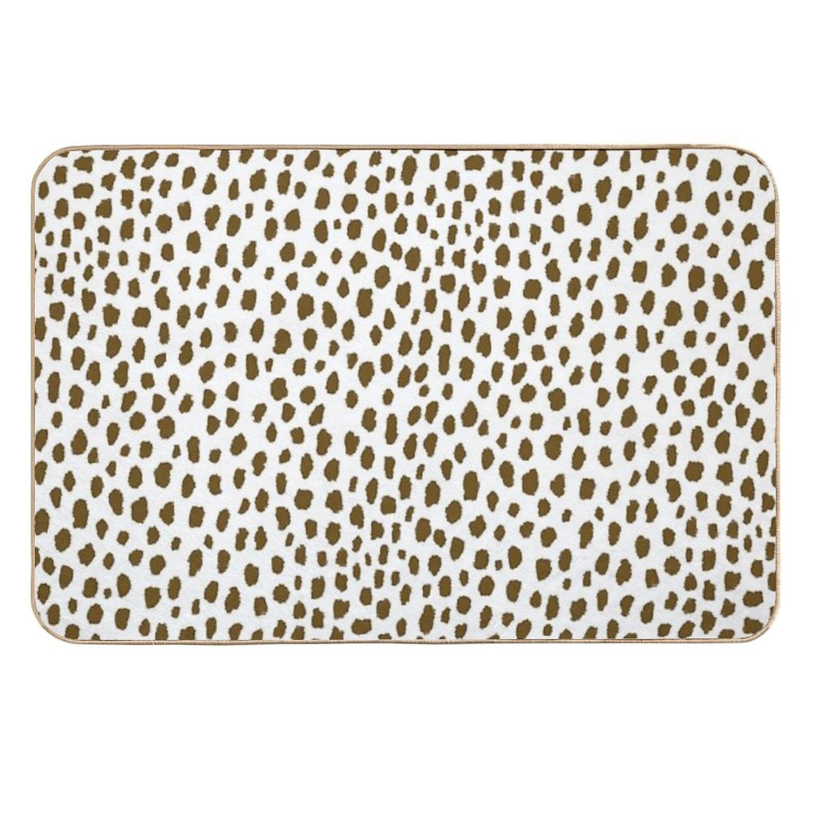 Brown Dalmatian Spots (brownwhite) Durable Bath Mat