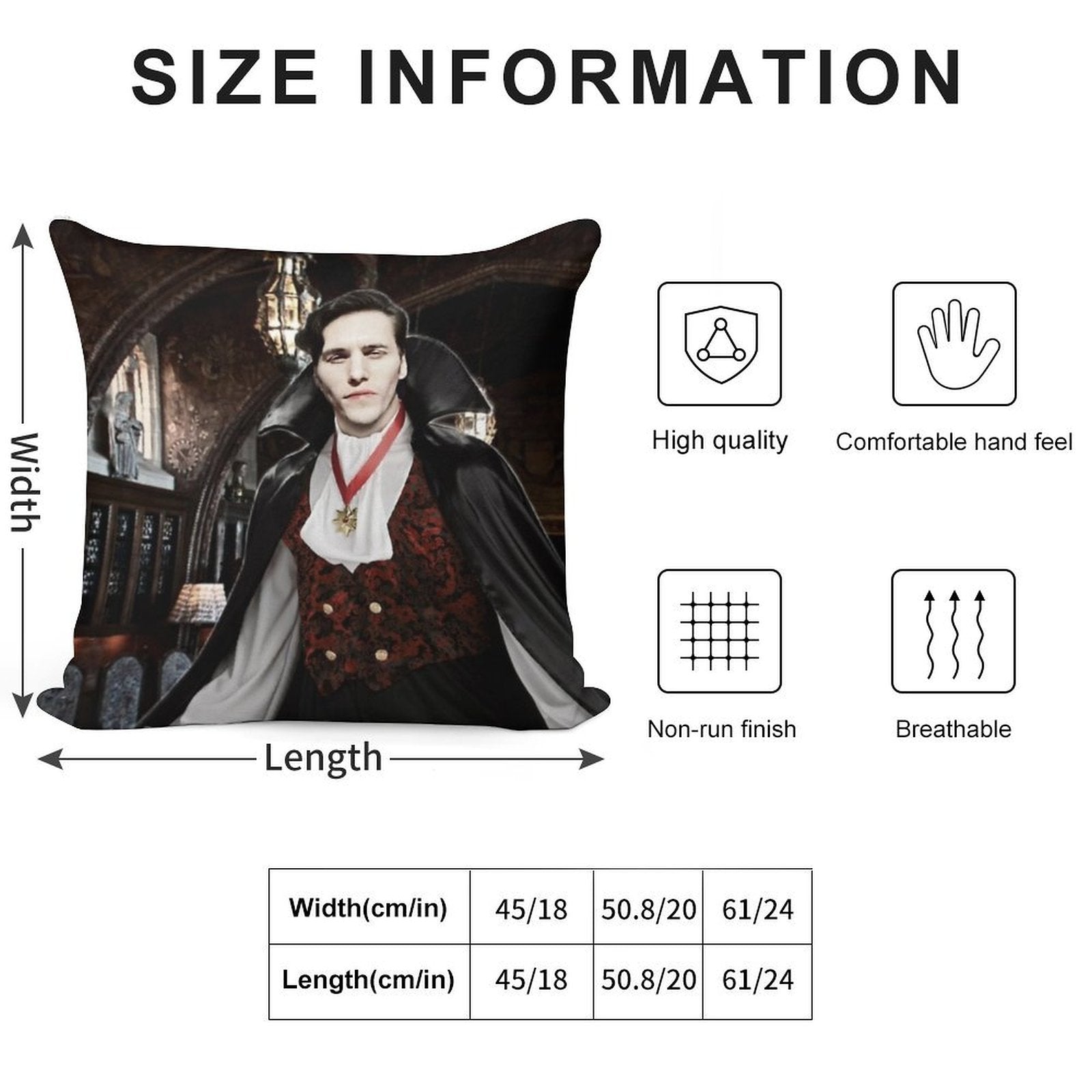 Vampire Jerma Alt. Soft Hidden Zipper Throw Pillow