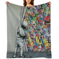 Behind The Curtain - Martin Whatson (Wynwood Walls Edition)  Miami Comfort Throw Blanket