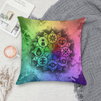 Digimon Mandala Paint Soft Decorative Cover Throw Pillow