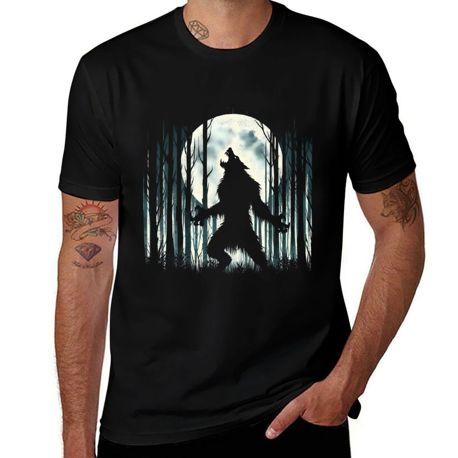 Werewolf Howling At Full Moon - Alpha Wolf Meme Literally Me  Affordable Price T-Shirt