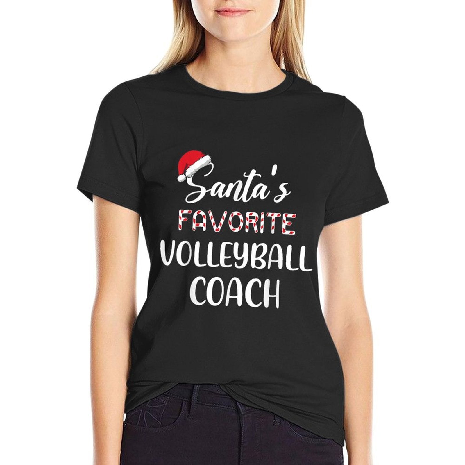 Santas Favorite Volleyball Coach Pajama Christmas Funny  Breathable T-Shirt