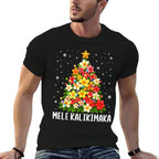 Mele Kalikimaka Christmas Tree Hawaiian Floral Pjs Xmas Wome  Odor-resistant T-Shirt