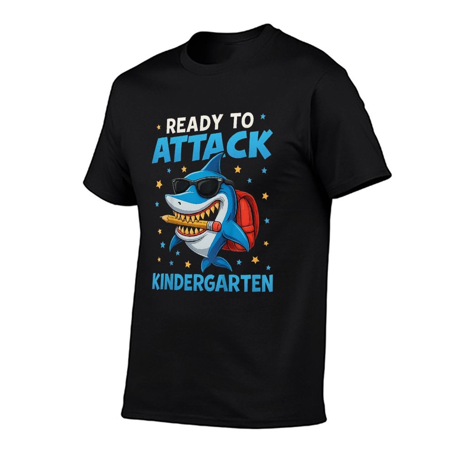 Ready to Attack Kindergarten Funny Back to School Shark  Eco-friendly Material T-Shirt