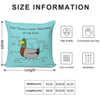 Ducko Originals #OG08 Totally Legit Anatomy of The Duck Soft Home Decor Throw Pillow