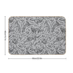 Hounds And Hares - White Dogs on Silver Field  Odorless Bath Mat
