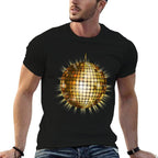 Gold Mirror Ball Cool T Funny Disco  Easy-care T-Shirt