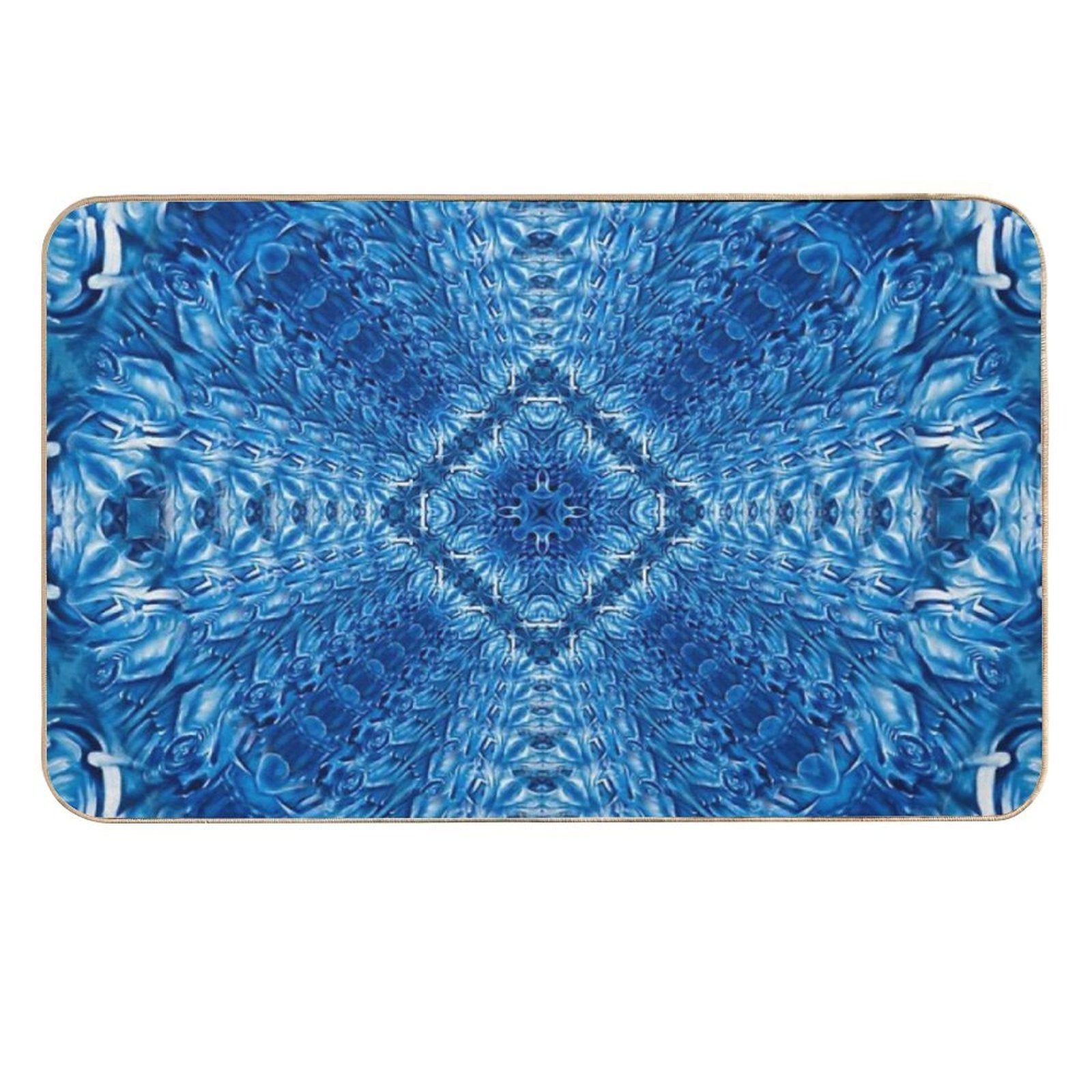 Velvet Splash Bloom Blue Ocean Waves Pattern 1  Dirt-Trapping Bath Mat