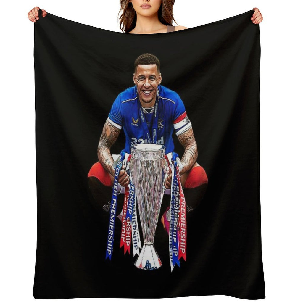 James Tavernier Celebration with Trophy Anti-pilling Throw Blanket