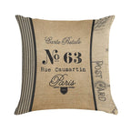Vintage Burlap Ticker Look Paris France Soft Luxury Feel Throw Pillow