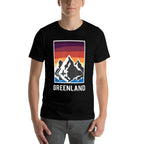 Greenland Grnland Grnland Fans Geschenk Unisex-Adults Black Modern Collarless Crew Neck  Breathable T-Shirt