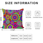 Flower Power Retro Style Hippy Flowers Soft Luxury Feel Throw Pillow