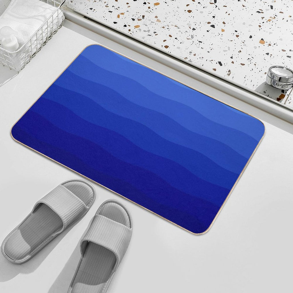 Soothing Blue Ocean Waves Pattern  Dirt-Trapping Bath Mat