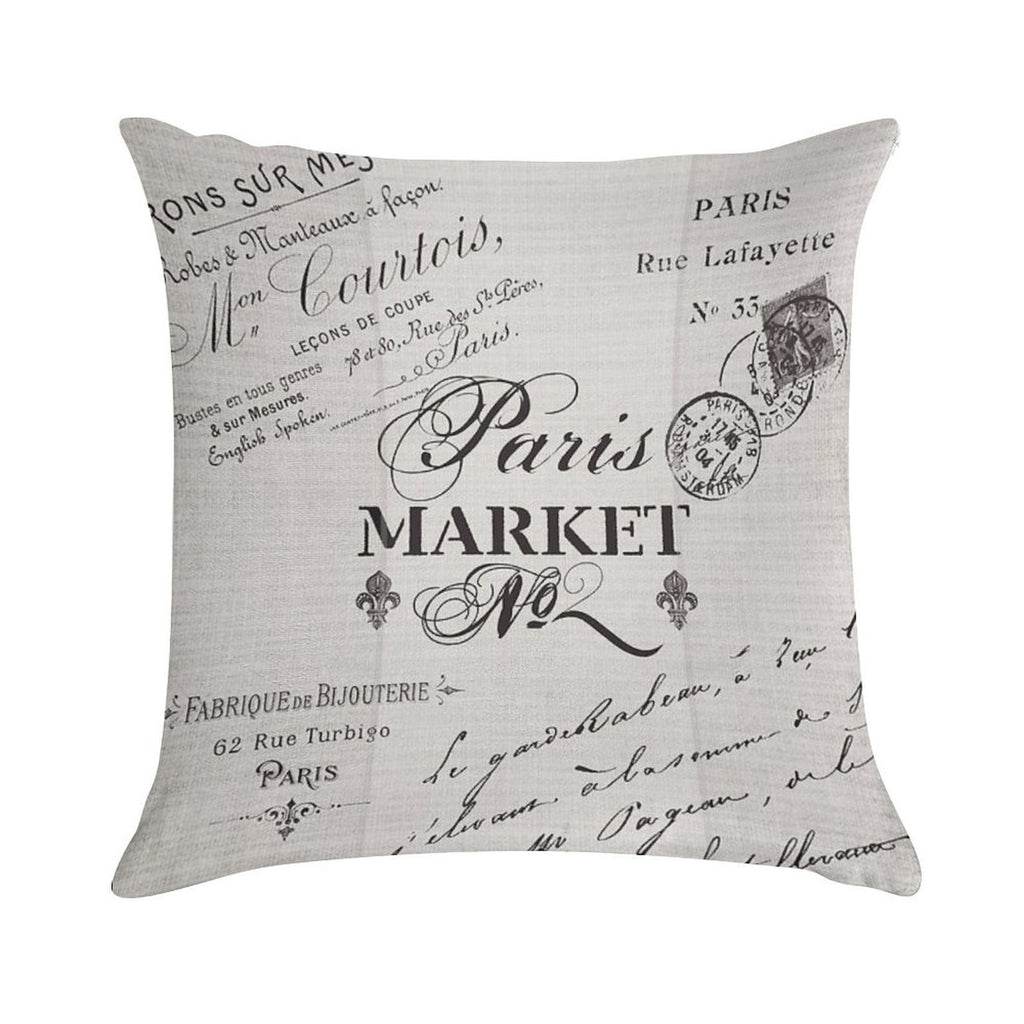 Paris Market Grey Soft Gift Ready Throw Pillow