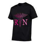 Registered Nurse Appreciation Pink RN Nursing Tie Dye Nurse  Rolled Sleeves T-Shirt