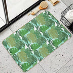 Fairy Tale Monstera Leaves in Shades of Green  Pet-Safe Bath Mat