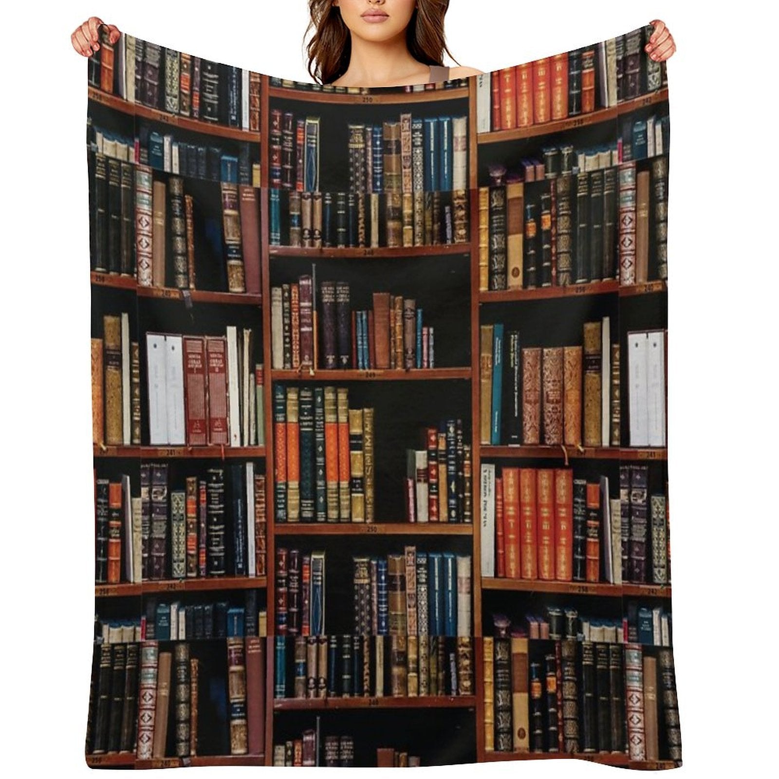 Full Bookshelf, Book And Reading Lovers Easy Care Throw Blanket