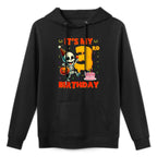 Kids Boo It's My 3rd Birthday Halloween Skeleton 3 Years Old Shape Retention Hoodie