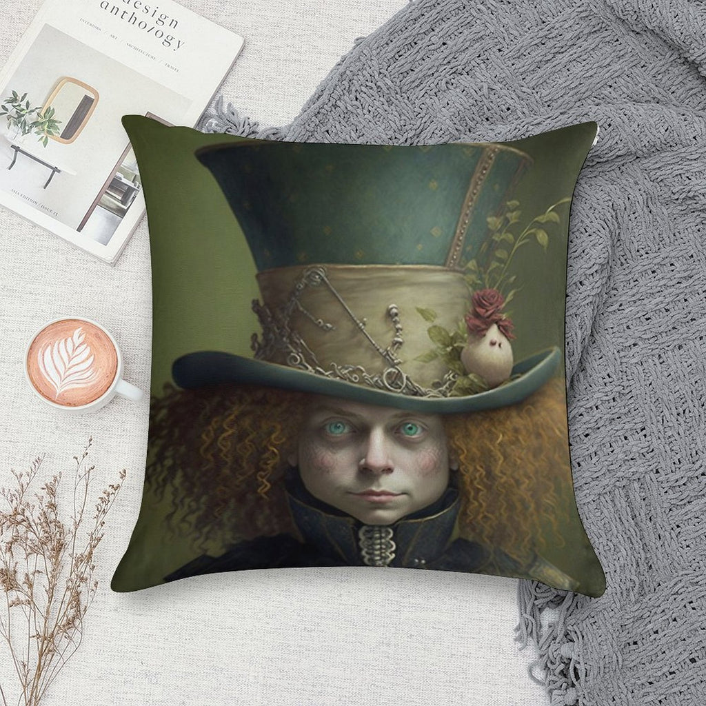 The Mad Hatter - Alice in Wonderland Collection Soft Ultra-Soft Texture Throw Pillow