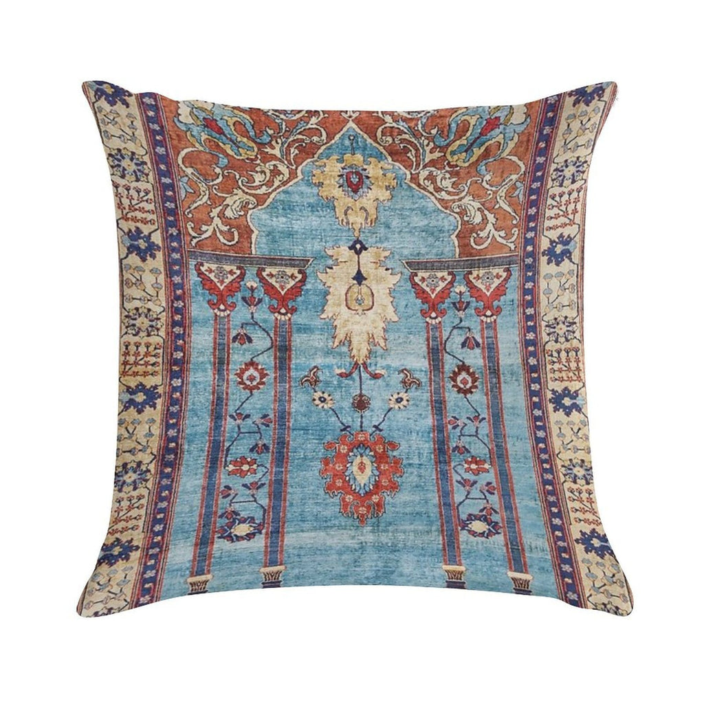 Antique Persian Silk Rug Print Soft Decorative Cover Throw Pillow