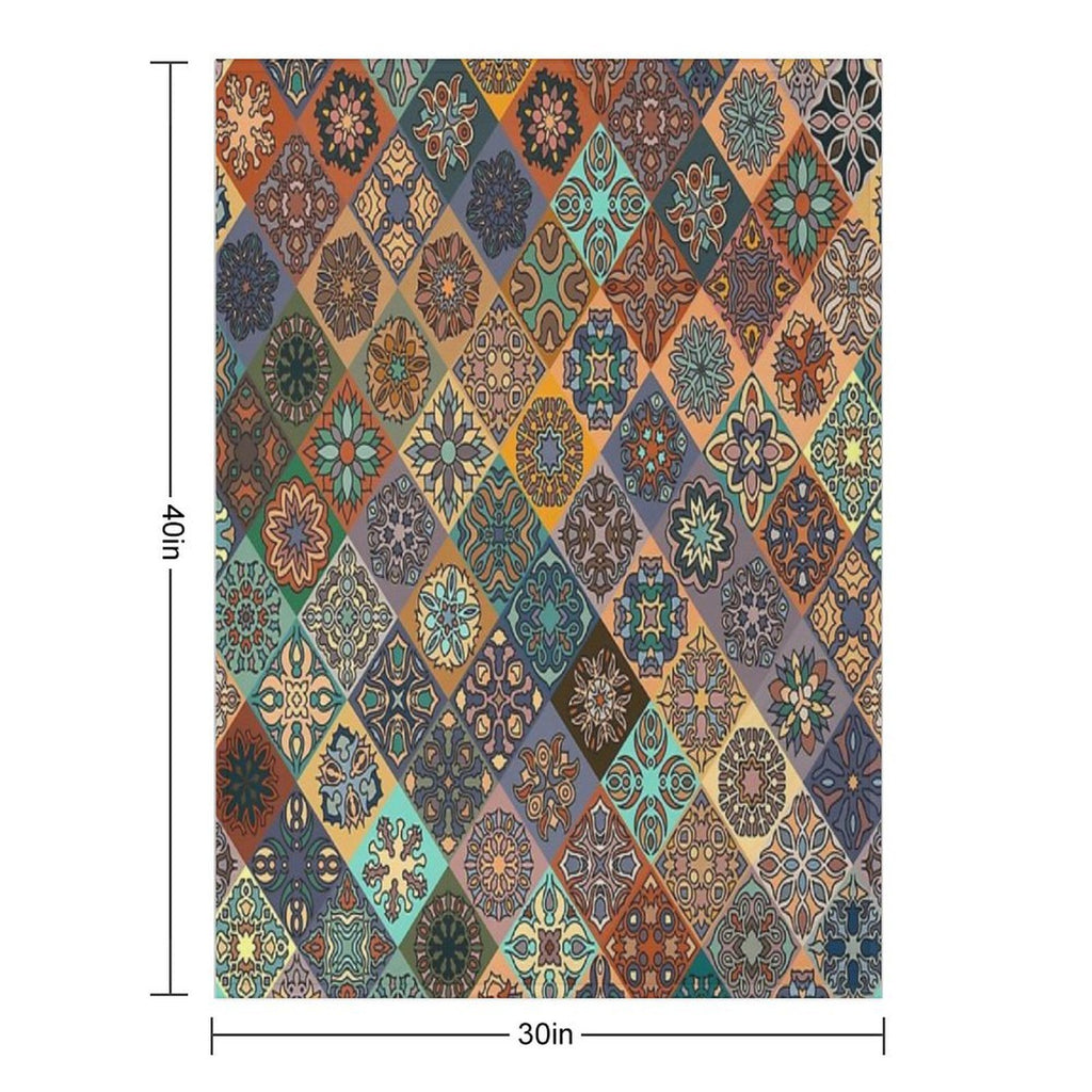 Floral Pattern Flower Boho Mandala Premium Throw Blanket