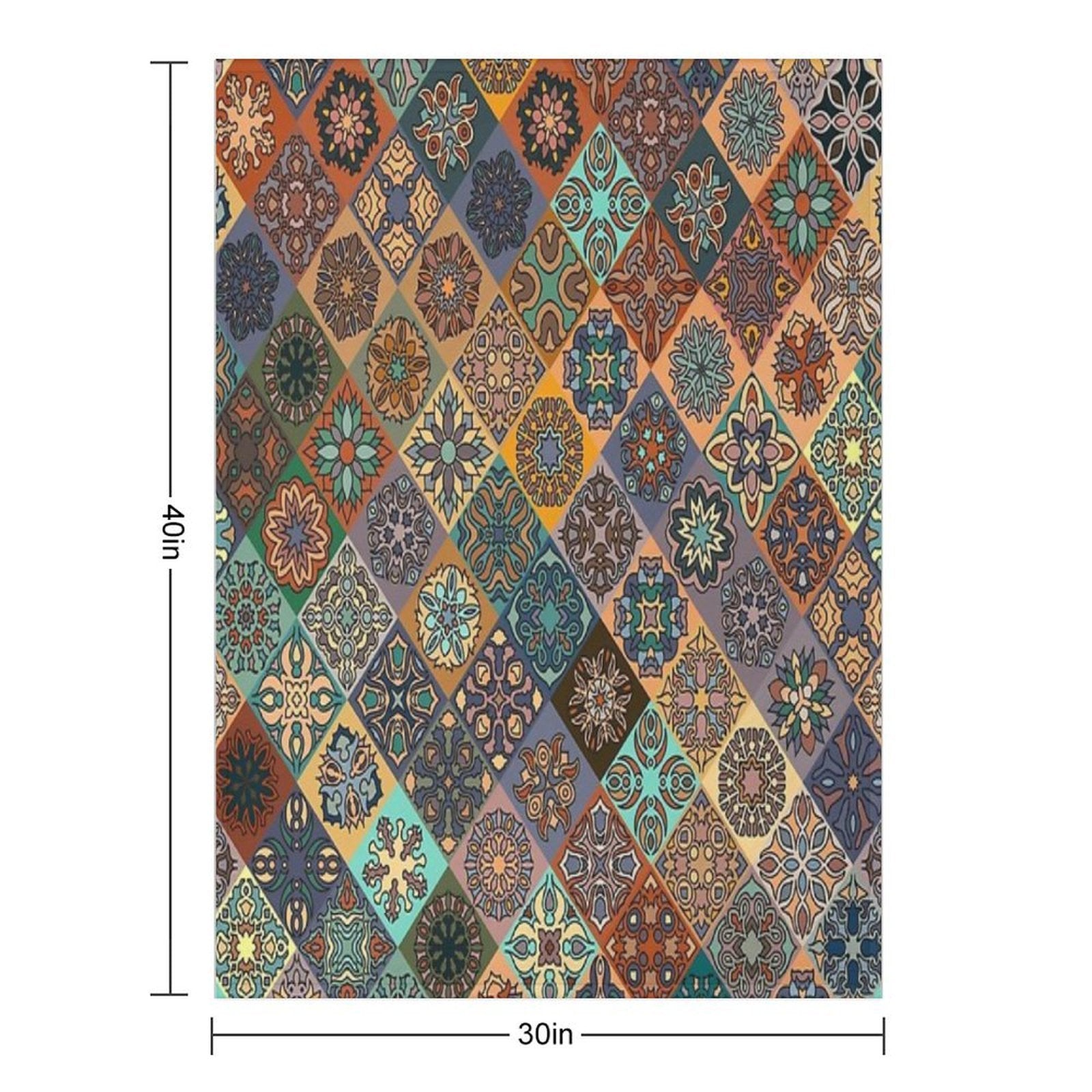 Floral Pattern Flower Boho Mandala Premium Throw Blanket